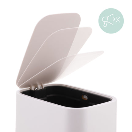 7L Square Pedal Bin, Plastic, Soft-Close Lid