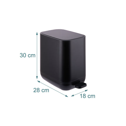 7L Square Pedal Bin – Plastic, Soft-Close Lid