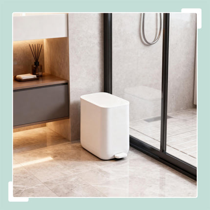 7L Square Plastic Pedal Bin – Soft-Close Lid