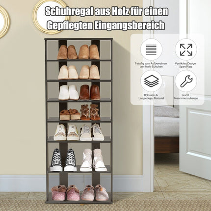 7patrový vertikální botník, odnímatelná police, MDF, 110.5 cm