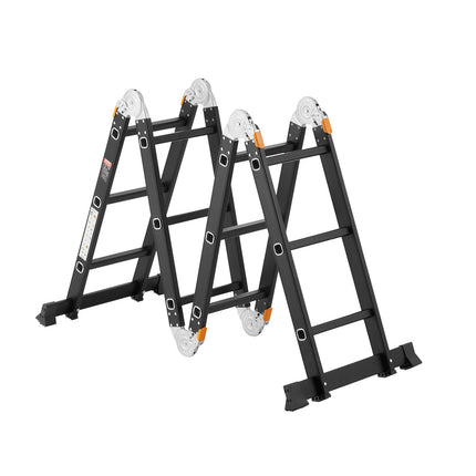 7-in-1 Folding Aluminum Ladder, 12 ft Reach, 330 lb