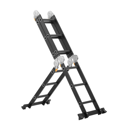 7-in-1 Folding Aluminum Ladder, 12 ft Reach, 330 lb