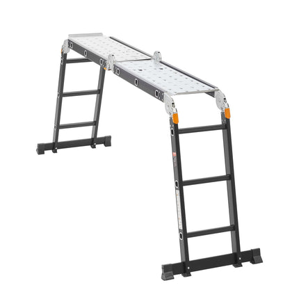 7-in-1 Folding Aluminum Ladder, 12 ft Reach, 330 lb