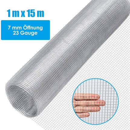 Pozinkované drátěné pletivo s oky 7 mm, 23 Gauge, 1 x 15 m