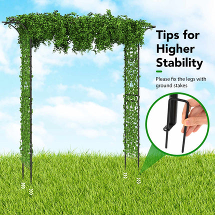 81 Inch Black Metal Garden Arbor Arch for Climbing Plants