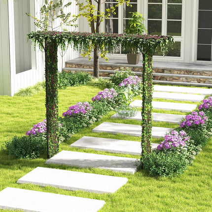 81 Inch Black Metal Garden Arbor Arch for Climbing Plants