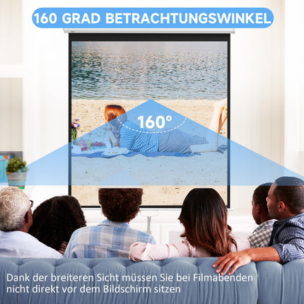 Projekční plátno 85-Inch 4K HD, poměr 1:1, pozorovací úhel 160°