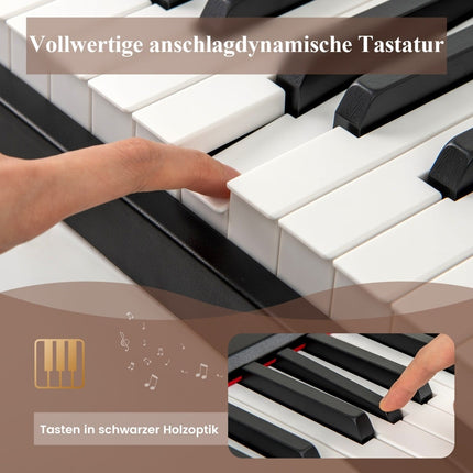 Digitální piano s 88 klávesami, plná velikost, přenosné, černé