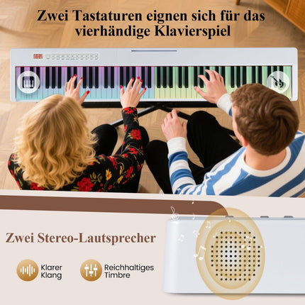 Digitální piano s 88 klávesami, plná velikost, přenosné, bílé