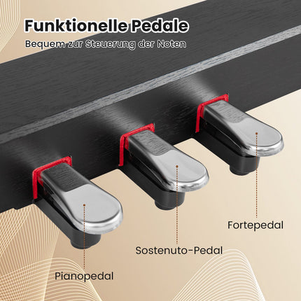 Digitální piano s 88 klávesami, kladívková vážená mechanika, stojan se 3 pedály