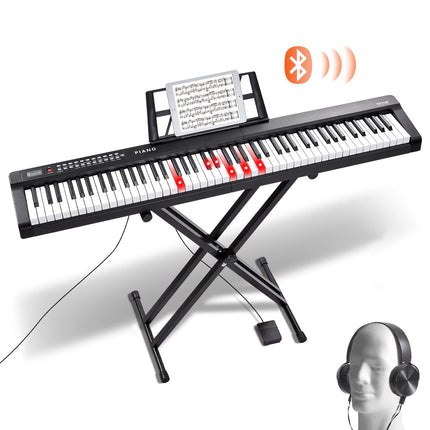 88-Key Digital Piano Keyboard, Semi-Weighted, Bluetooth MIDI
