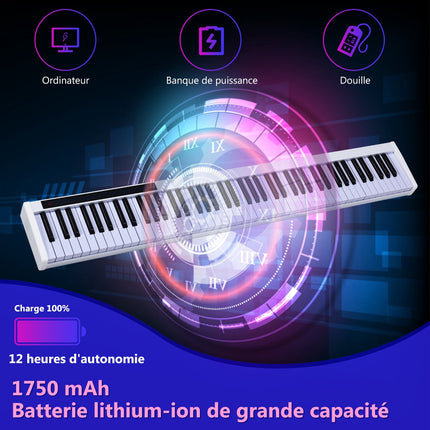 Digitální piano s 88 klávesami s Bluetooth, pedálem a taškou