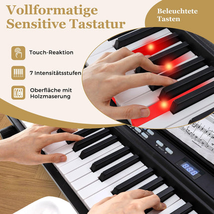 Digitální piano s 88 klávesami s nastavitelným stojanem a stoličkou
