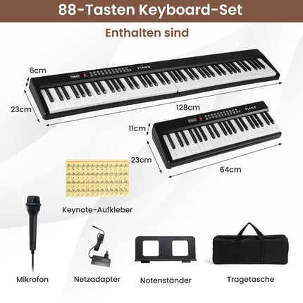 Skládací digitální piano s 88 klávesami s 1000 rytmy a zvuky