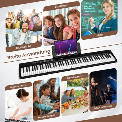 Skládací digitální piano s 88 klávesami s 1000 rytmy a zvuky