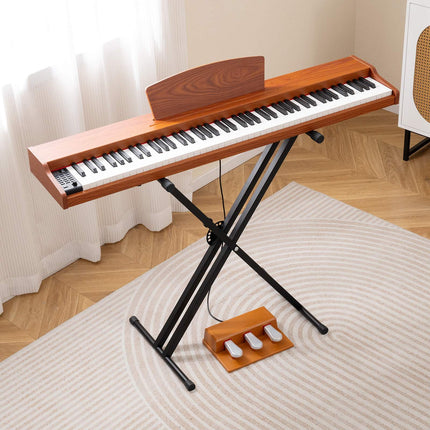 Digitální piano s 88 klávesami v plné velikosti, polovážená mechanika, stojan, pedály