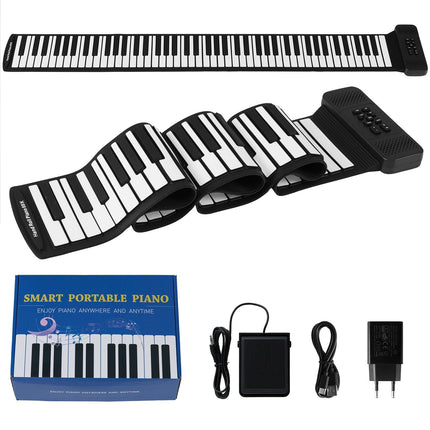 Rolovací piano s 88 klávesami, přenosné se 128 rytmy a MIDI