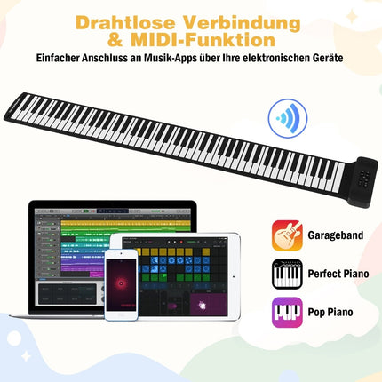 Rolovací piano s 88 klávesami, přenosné se 128 rytmy a MIDI