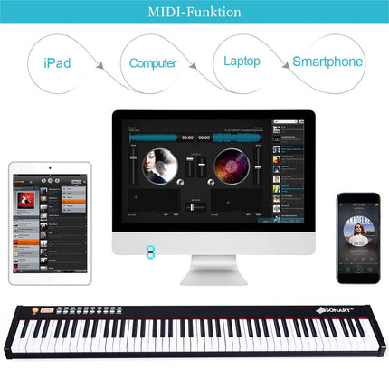 Digitální piano s 88 klávesami keyboard elektronické piano přepravní pouzdro
