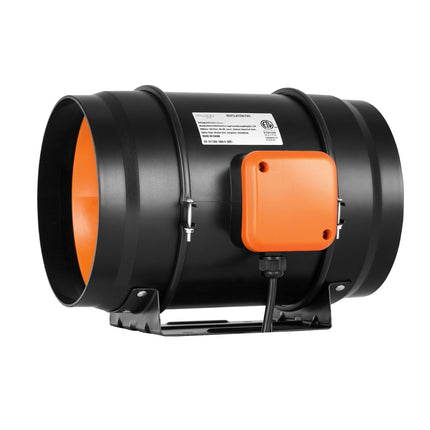 8-Inch Inline Duct Fan, 807 CFM, Temp Humidity Control