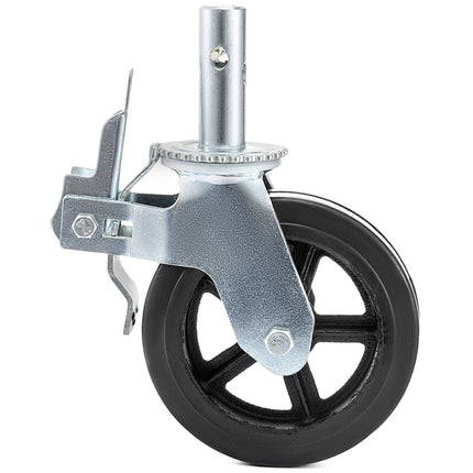 8-Inch Polyurethane Swivel Casters, Dual Lock, 4 Pack