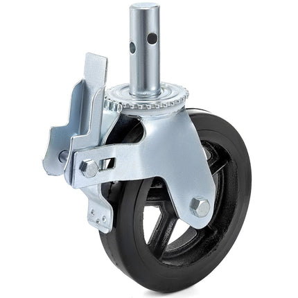 8-Inch Polyurethane Swivel Casters, Dual Lock, 4 Pack