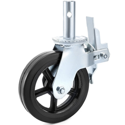 8-Inch Polyurethane Swivel Casters, Dual Lock, 4 Pack