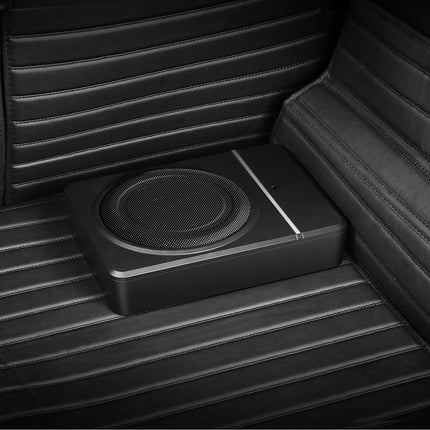 8-Inch Underseat Powered Car Subwoofer, 240W, Remote