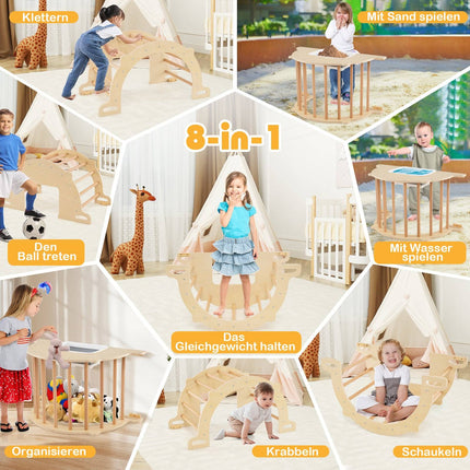 Lezecký oblouk 8 v 1 s úložným boxem, 90x50x48 cm