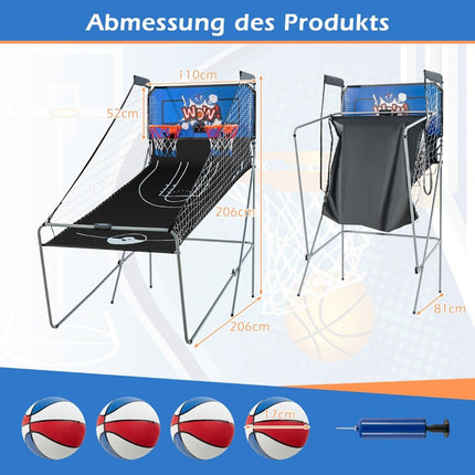 Skládací elektronický arkádový basketbal 8 v 1