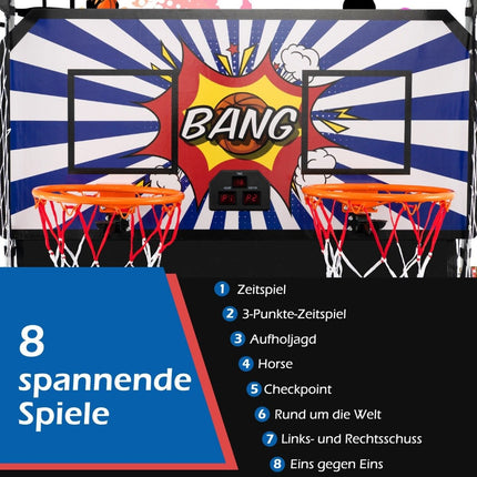 Skládací elektronický arkádový basketbal 8 v 1