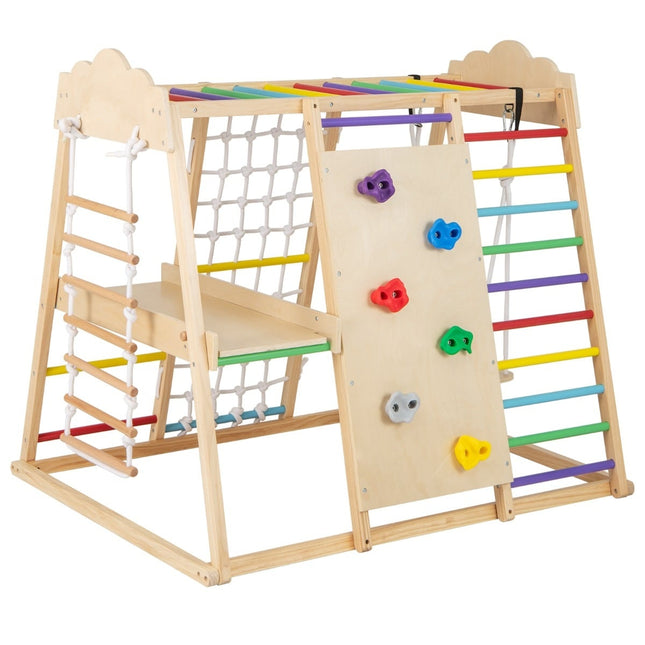 Montessori lezecká sestava 8 v 1 se skluzavkou a houpačkou
