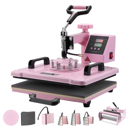 8-in-1 Swing-Away Heat Press 12x15 in, Tumbler, Pink
