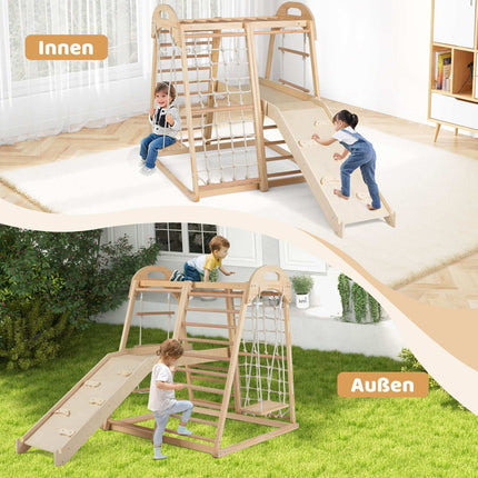 Dřevěná Montessori lezecká sestava 8 v 1 pro děti 3-5 let