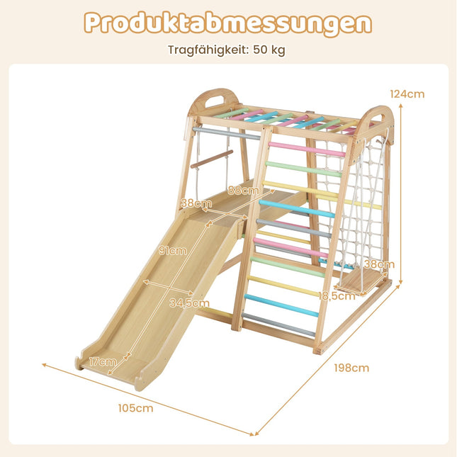 Dřevěná Montessori lezecká sestava 8 v 1 pro děti