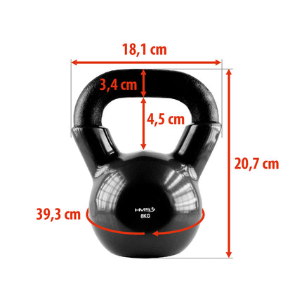 Litinový kettlebell 8 kg – černý