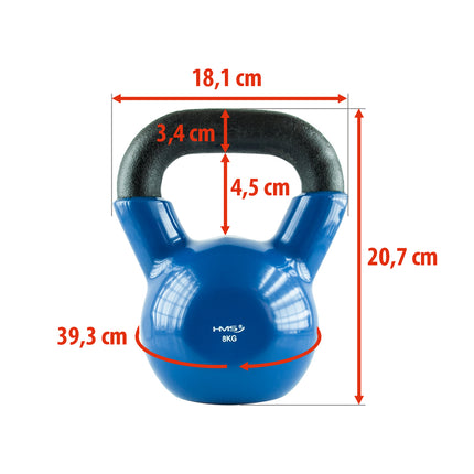 Litinový kettlebell 8 kg – modrý