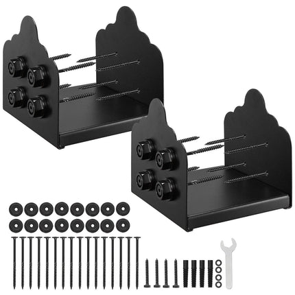 8x8 Post Base Brackets, Carbon Steel, 2-Pack, Black