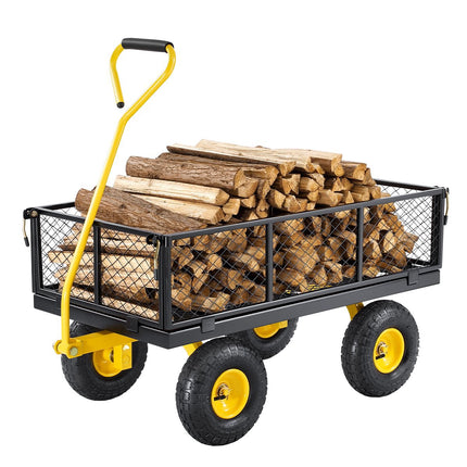 900 lb Steel Garden Cart with 10 in Tires, Flatbed