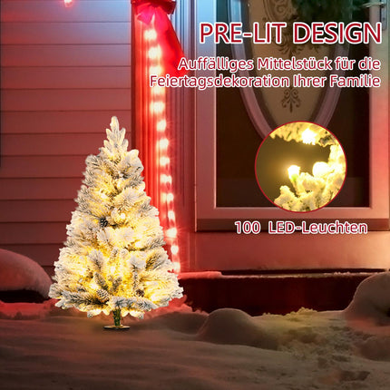 Umělé vánoční stromky, 90 cm, 100 LED světel, sada 2 ks
