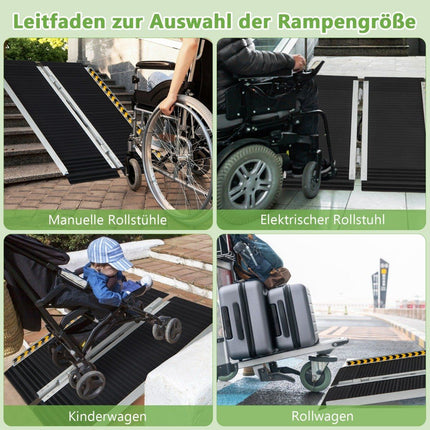 Rampa pro invalidní vozík 91 x 74 cm, přenosná a protiskluzová skládací rampa, nosnost do 272 kg, hliník