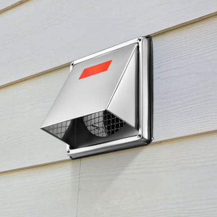97mm Stainless Steel Wall Vent Cover With Screen, Silver