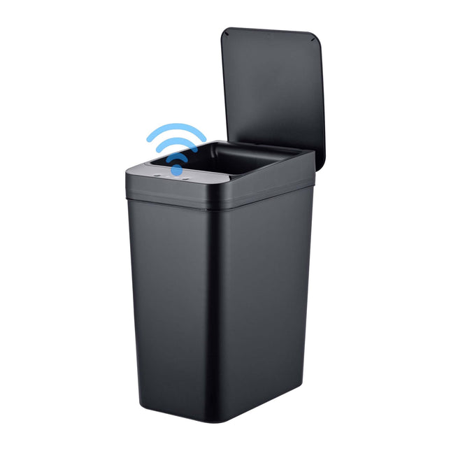 Černý plastový senzorový koš 9L do kuchyně