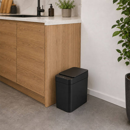 9L Black Plastic Sensor Bin for Kitchen