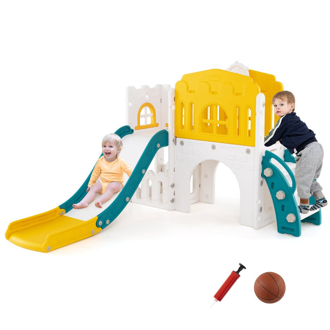 9-in-1 Toddler Slide Set with Basketball Hoop & Tunnel