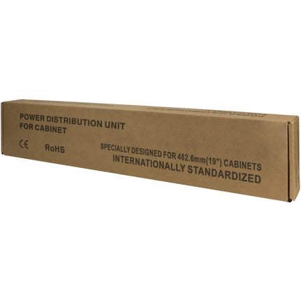 9cestná rozbočovací zásuvka pro 19" rack U1 černá