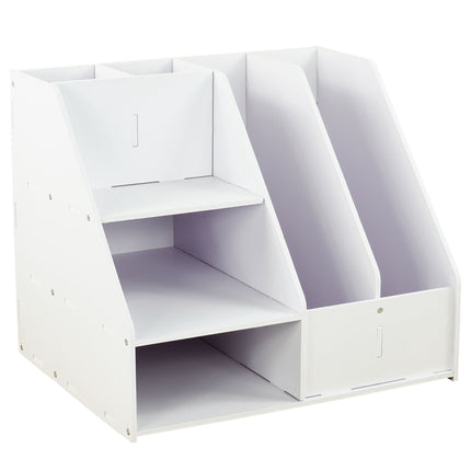 A4 Desk Organizer with Compartments – White MDF