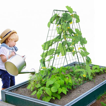 A-Frame Cucumber Trellis, Foldable Metal, 46 x 32 in, With Plant Clips