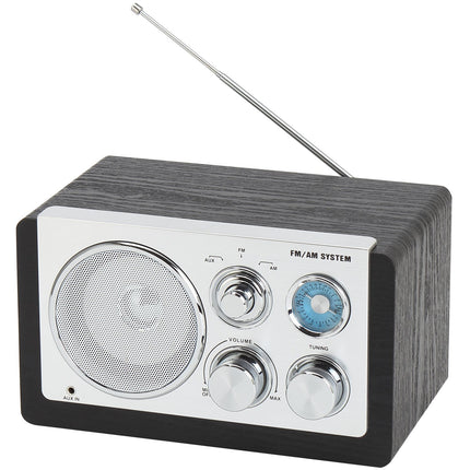 AM/FM analogové rádio černé