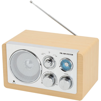 AM/FM analogové rádio světlé dřevo